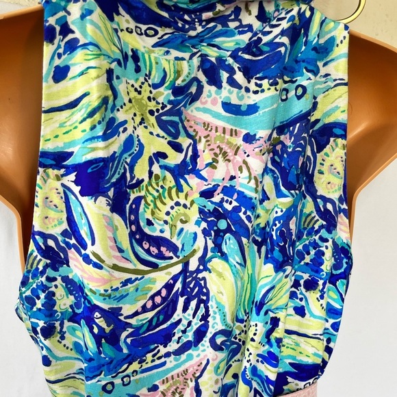 Charlie Paige • Colorful Floral Cowl Neck Shift Dress • Size Medium - Picture 4 of 7